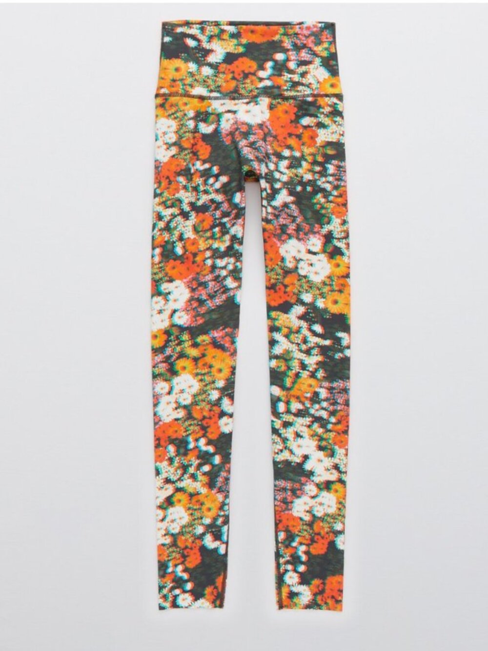 aerie Goals leggings 7/8 length orange print size medium